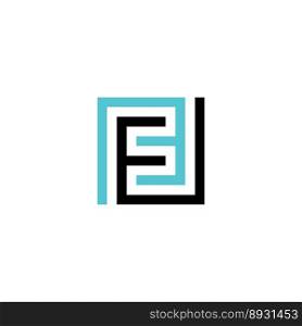 double letter e logo icon design