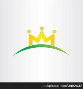 double letter m crown people icon design