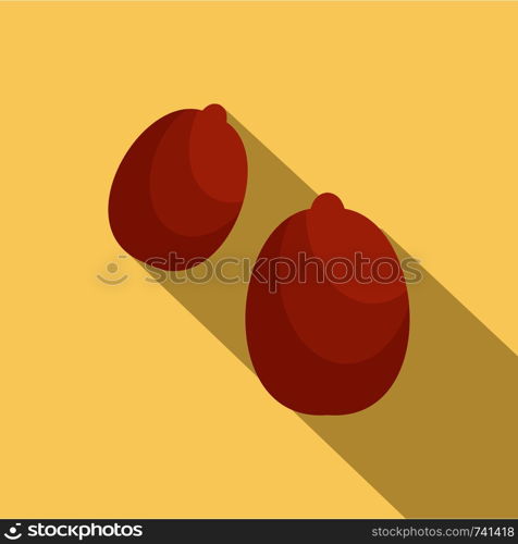 Double peanut icon. Flat illustration of double peanut vector icon for web design. Double peanut icon, flat style