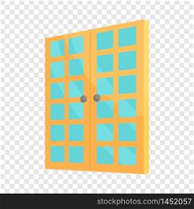 Double room door icon. Cartoon illustration of door vector icon for web design. Double room door icon, cartoon style
