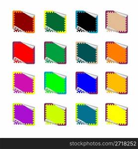 double rounded rectangle colored stickers isolated on white, vector art illustration; more stickers in my gallery