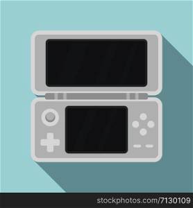 Double screen console icon. Flat illustration of double screen console vector icon for web design. Double screen console icon, flat style