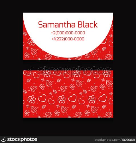 Double-sided business card with gentle pattern for your business