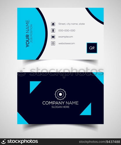 Double-sided creative and modern business card template. Vector illustration