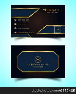 Double-Sided Luxury, Modern and Elegant Business Card Design Template. Vector Illustration