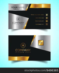 Double-Sided Luxury, Modern and Elegant Business Card Design Template. Vector Illustration