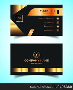 Double-Sided Luxury, Modern and Elegant Business Card Design Template. Vector Illustration