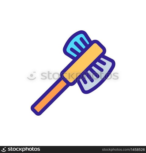 double-sided shoe brush with handle icon vector. double-sided shoe brush with handle sign. color symbol illustration. double-sided shoe brush with handle icon vector outline illustration