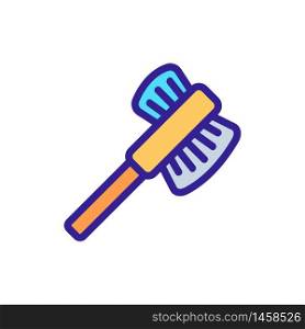double-sided shoe brush with handle icon vector. double-sided shoe brush with handle sign. color symbol illustration. double-sided shoe brush with handle icon vector outline illustration