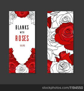 Double sides blanks with painted roses and place for text for your design. Double sides blanks with painted roses and place for text for yo