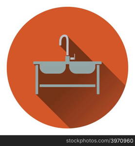 Double sink icon. Flat design. Vector illustration.