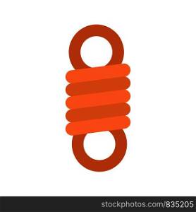 Double spring coil icon. Flat illustration of double spring coil vector icon for web isolated on white. Double spring coil icon, flat style