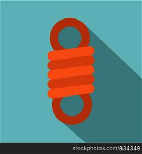 Double spring coil icon. Flat illustration of double spring coil vector icon for web design. Double spring coil icon, flat style
