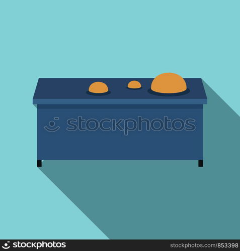 Dough on table icon. Flat illustration of dough on table vector icon for web design. Dough on table icon, flat style