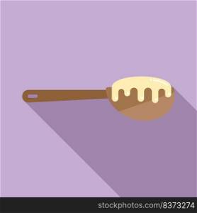 Dough spoon icon flat vector. Flour pastry. Cake wheat. Dough spoon icon flat vector. Flour pastry