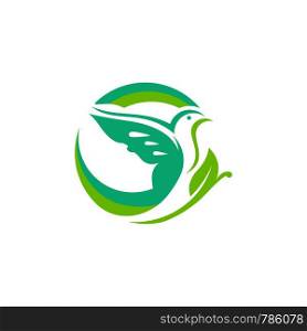 dove and leaf logo template