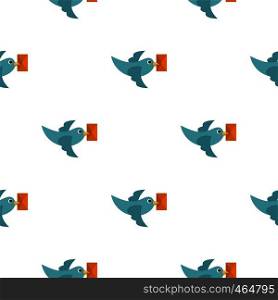Dove carrying envelope pattern seamless flat style for web vector illustration. Dove carrying envelope pattern flat