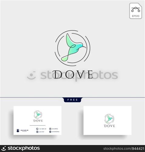 Dove Flying Bird Cosmetic Logo template vector icon element isolated. Dove Flying Bird Cosmetic Logo template vector icon