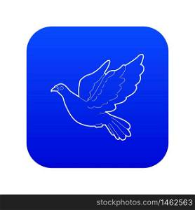 Dove icon blue vector isolated on white background. Dove icon blue vector