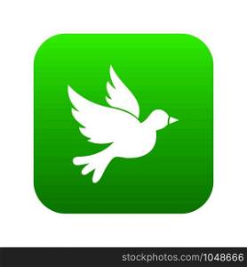 Dove icon digital green for any design isolated on white vector illustration. Dove icon digital green