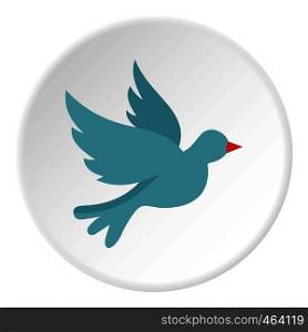 Dove icon in flat circle isolated vector illustration for web. Dove icon circle