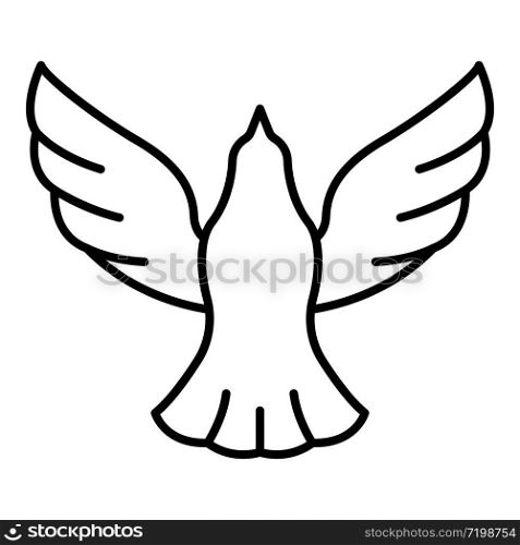 Dove icon. Outline dove vector icon for web design isolated on white background. Dove icon, outline style