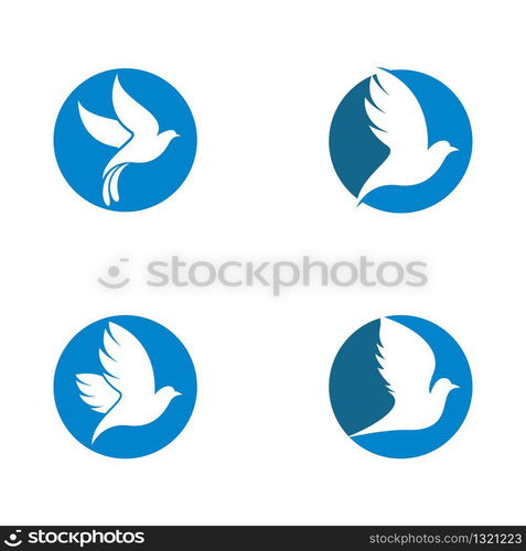 Dove logo template vector icon illustration design