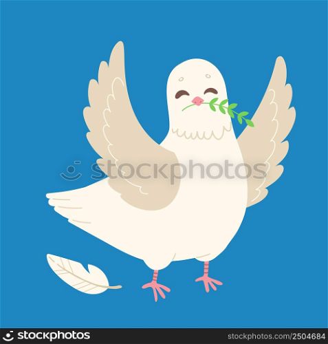 Dove of peace vector illustration, Russian-Ukranian conflict, no war in Ukraine