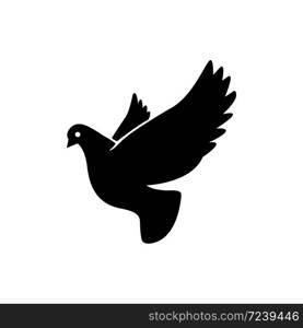 Dove symbol in simple style. Pigeon icon in black. Vector EPS 10. Dove symbol in simple style. Pigeon icon in black Vector EPS 10