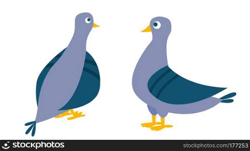 Dove Vector. Bird Pigeon Cartoon Illustration. Dove Vector. Bird Pigeon. Isolated Cartoon Illustration
