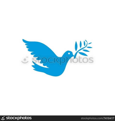 Dove vector. Isolated blue icon