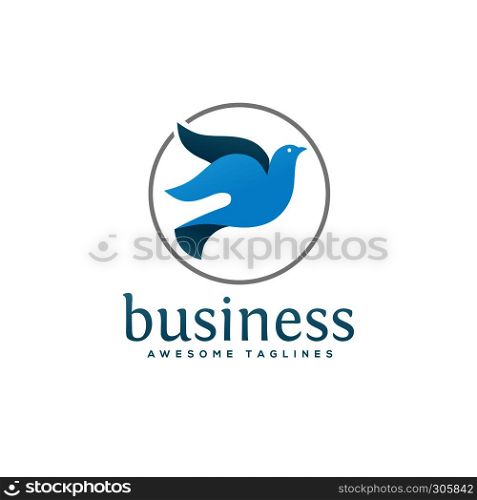 dove vector logo concept illustration, falcon Bird logo, animal rescue foundation , flying Dove logo. blue Bird icon