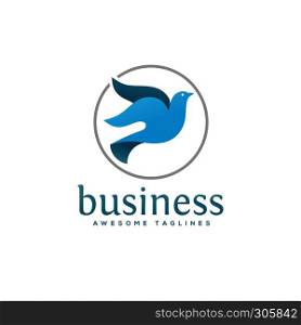 dove vector logo concept illustration, falcon Bird logo, animal rescue foundation , flying Dove logo. blue Bird icon