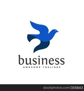 dove vector logo concept illustration, falcon Bird logo, animal rescue foundation , flying Dove logo. blue Bird icon,