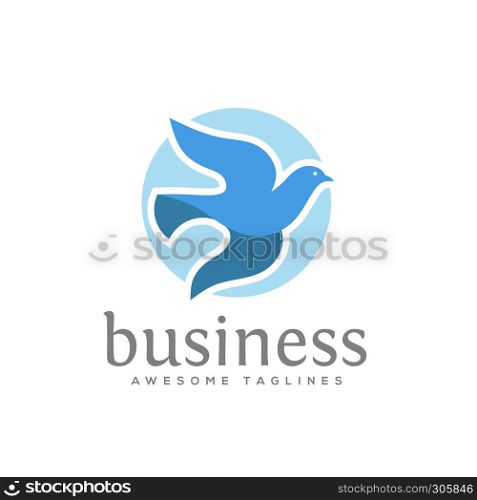 dove vector logo concept illustration, falcon Bird logo, animal rescue foundation , flying Dove logo