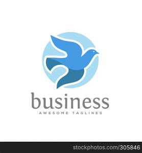 dove vector logo concept illustration, falcon Bird logo, animal rescue foundation , flying Dove logo