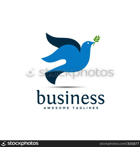 dove vector logo concept illustration, falcon Bird logo, animal rescue foundation , flying Dove logo. blue Bird icon,