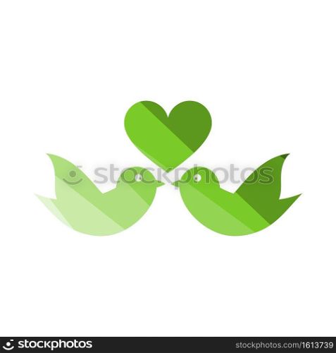 Dove With Heart Icon. Flat Color Ladder Design. Vector Illustration.