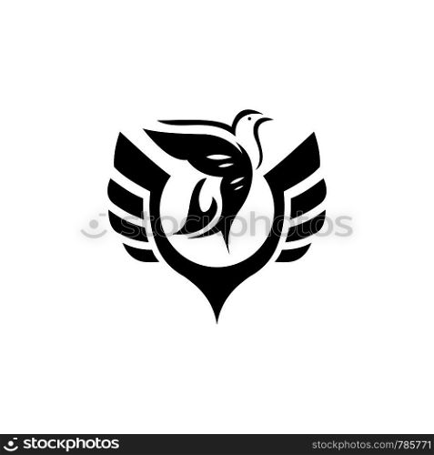 dove woth wing logo template