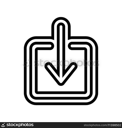 down arrow data loading line icon vector. down arrow data loading sign. isolated contour symbol black illustration. down arrow data loading line icon vector illustration