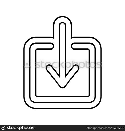 down arrow data loading line icon vector. down arrow data loading sign. isolated contour symbol black illustration. down arrow data loading line icon vector illustration