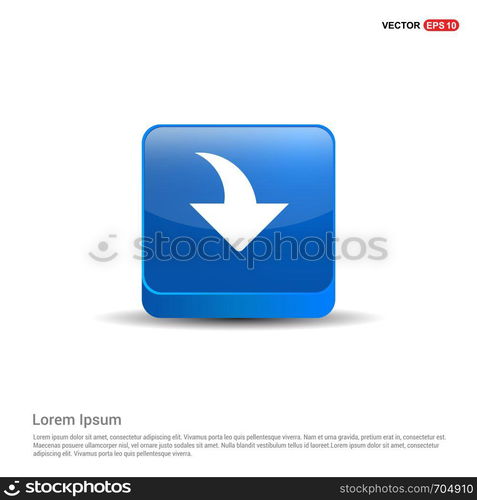 Down Arrow Icon - 3d Blue Button.