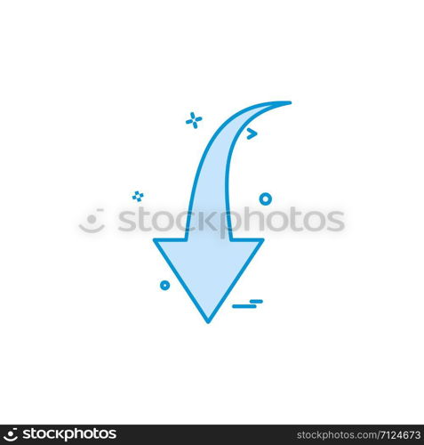 Down arrow icon design vector