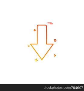 Down arrow icon design vector