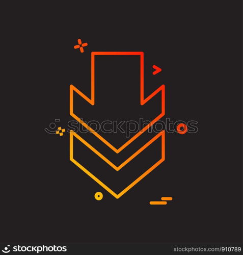 Down arrow icon design vector