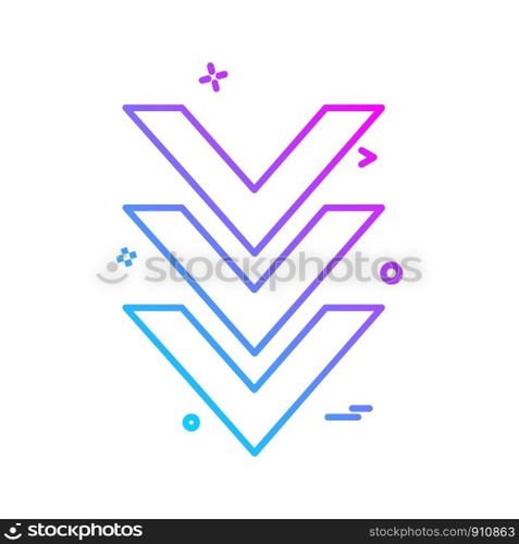 Down arrow icon design vector