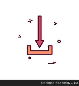 Down arrow icon design vector
