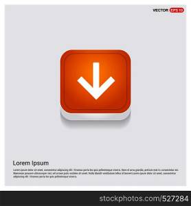 Down Arrow Icon Orange Abstract Web Button - Free vector icon