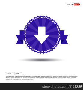 Down Arrow Icon - Purple Ribbon banner