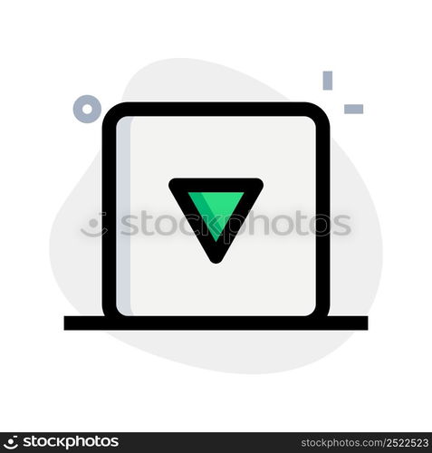 Down arrow navigation button on computer button